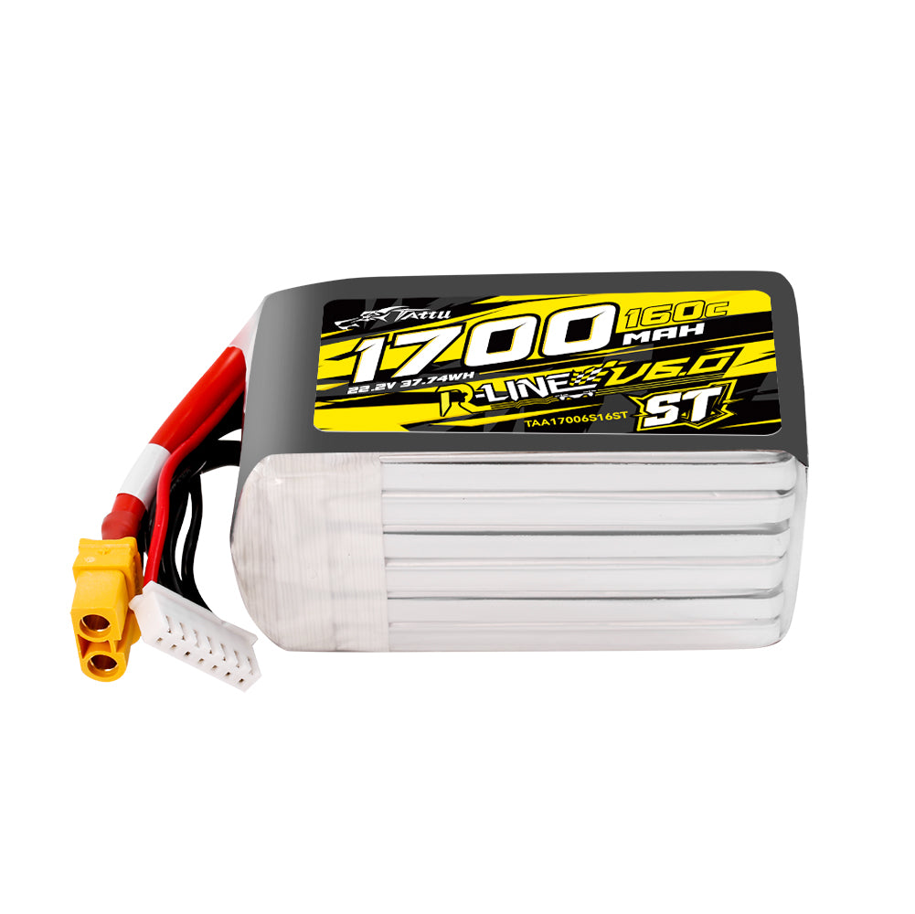Tattu 1700mAh 6S 160C 22.2V ST Lipo Battery | XT60 Plug | R-Line 6.0