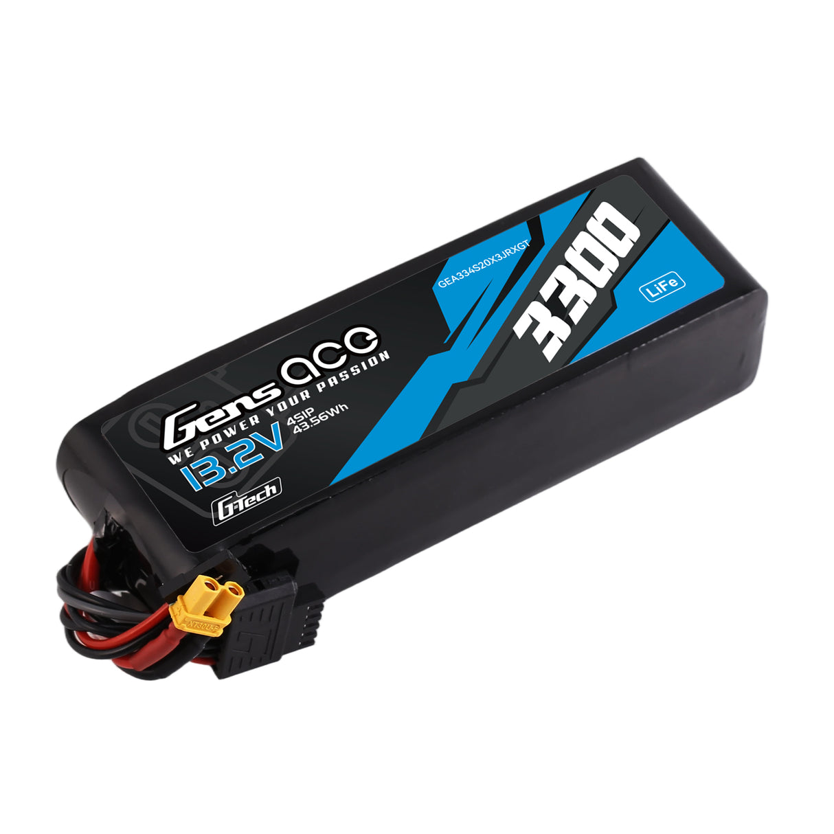 Gens ace Mini G-Tech 3300mAh 13.2V 4S 20C Li-Fe Battery with XT30 for Receiver