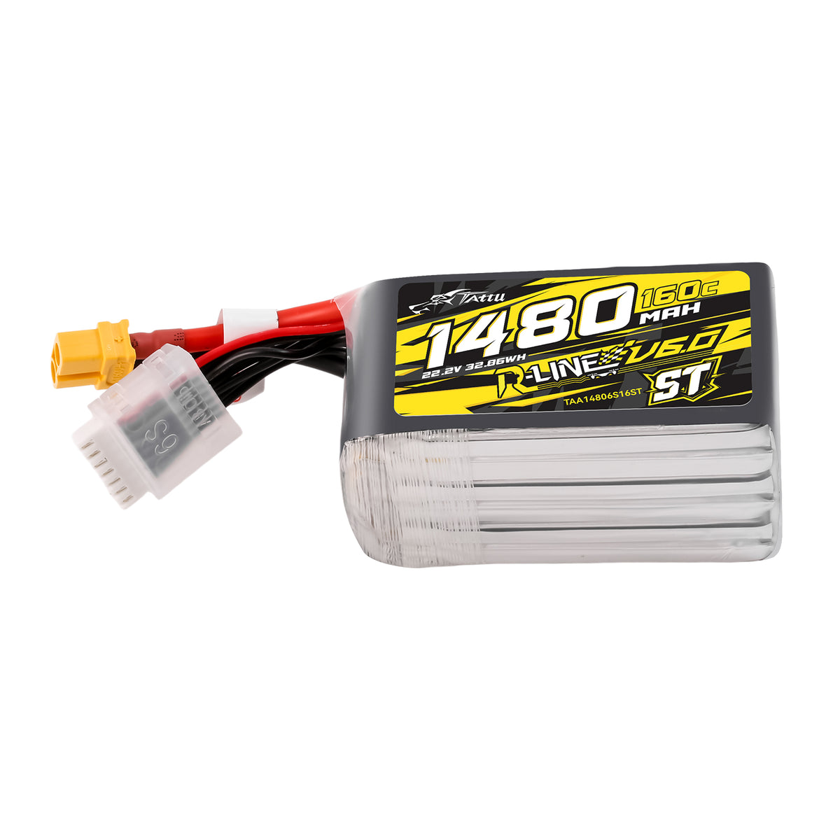 Tattu 1480mAh 6S 160C 22.2V ST Lipo Battery | XT60 Plug | R-Line 6.0