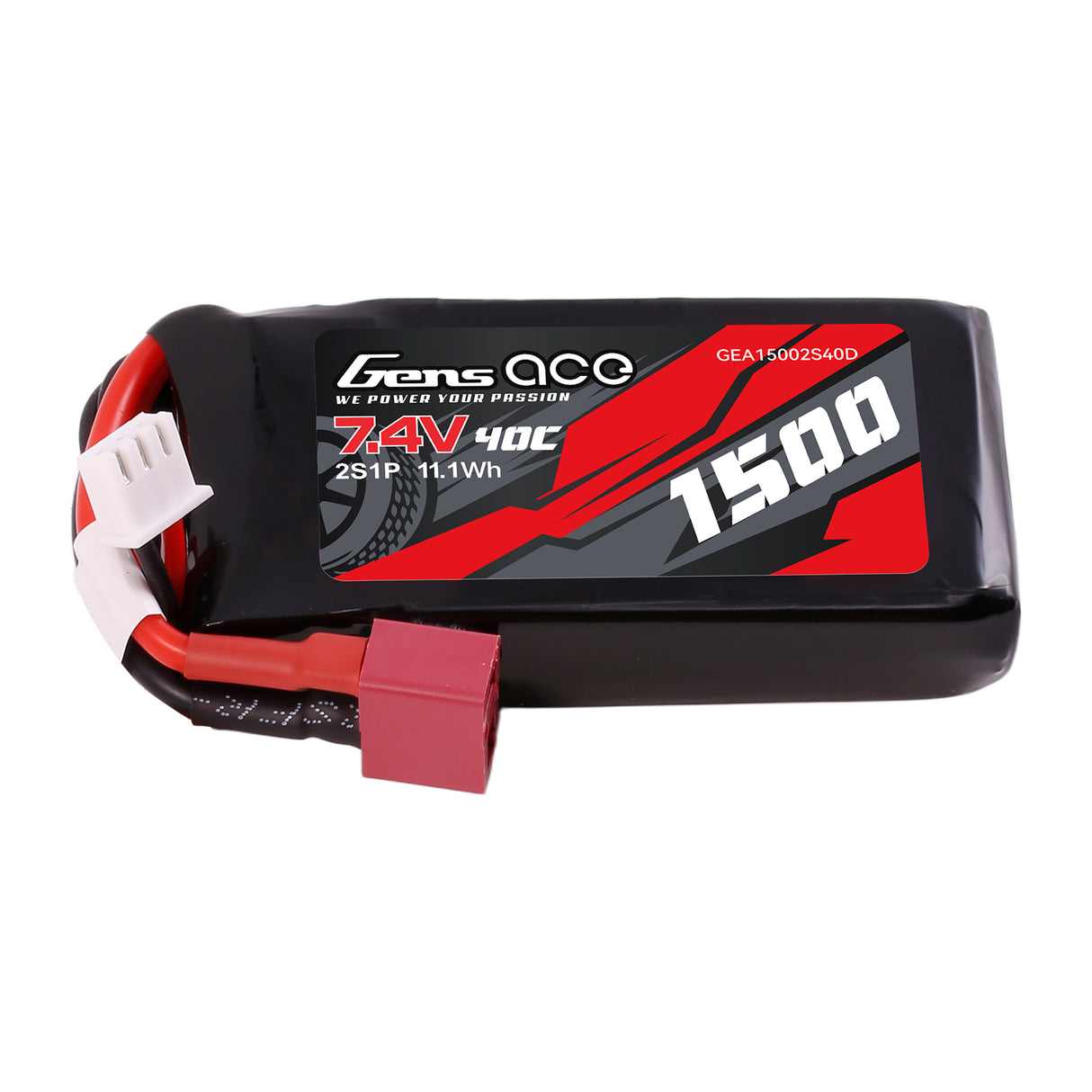 Gens ace 1500mAh 2S 150C Lipo Battery with Deans Plug