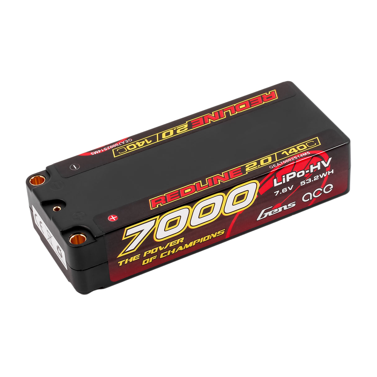 Gens ace Redline 2.0 Series 7000mAh 2S1P 7.6V 140C HardCase HV Lipo Battery Pack with Hardcase 133#