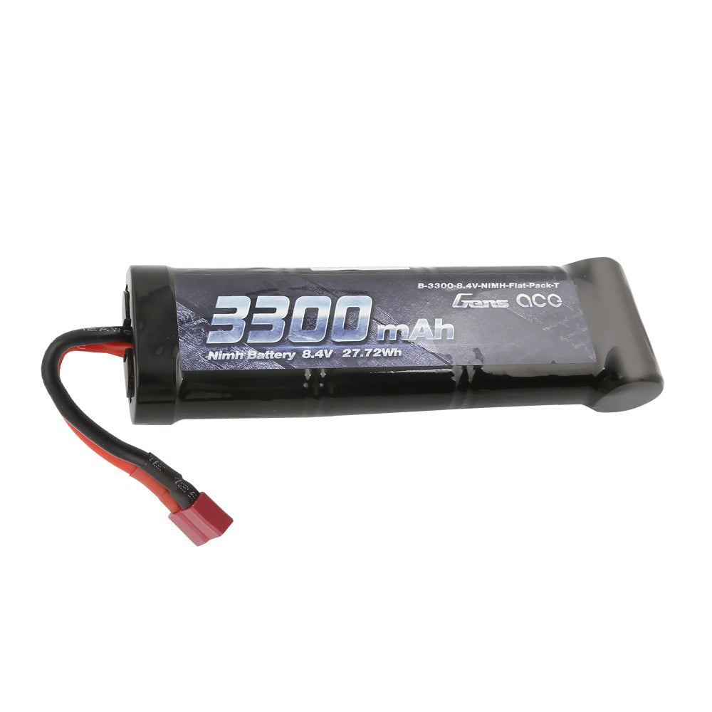 Gens ace 3300mAh 8.4V 7-Cell NiMH Flat Battery Pack with T-plug