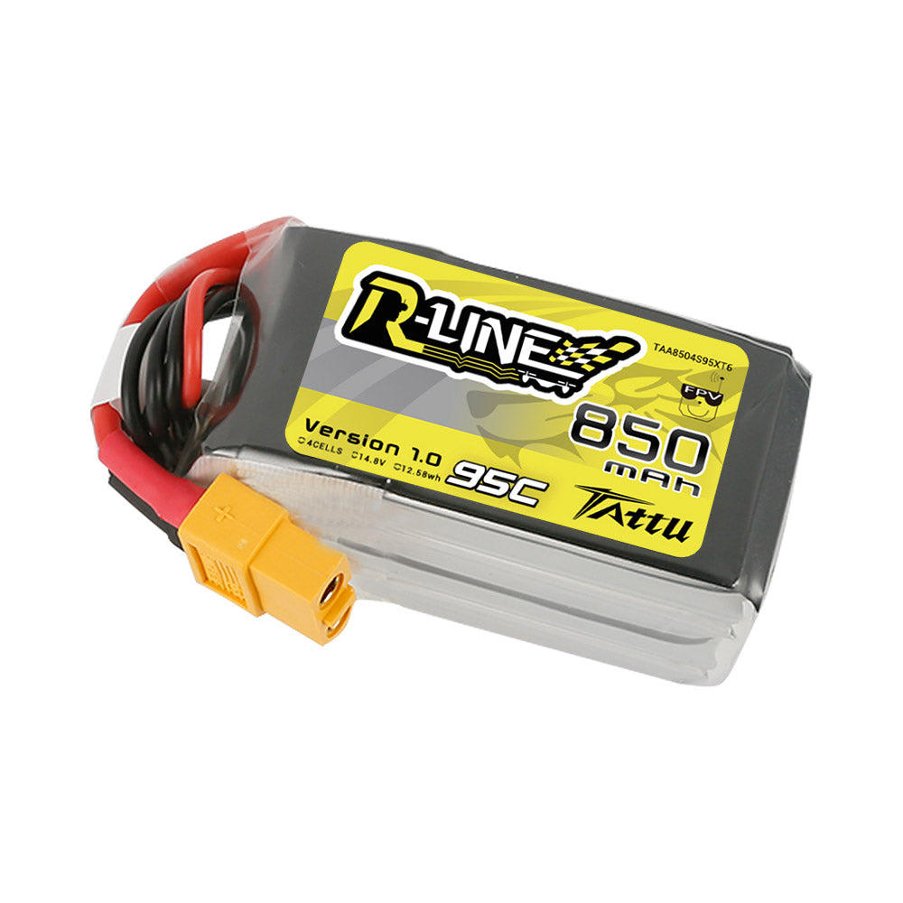 Tattu R-Line 850 mAh 4S1P 95C 14,8 V Lipo-Akkupack mit XT60-Stecker