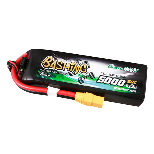 Gens ace 5000mAh 3S 60C 11.1V Lipo Battery | XT90 Plug | Bashing