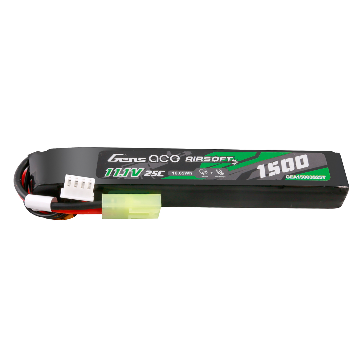 Gens ace 25C 1500 mAh 3S1P 11,1 V Airsoft Gun Lipo Akku mit Mini-Tamiya-Stecker