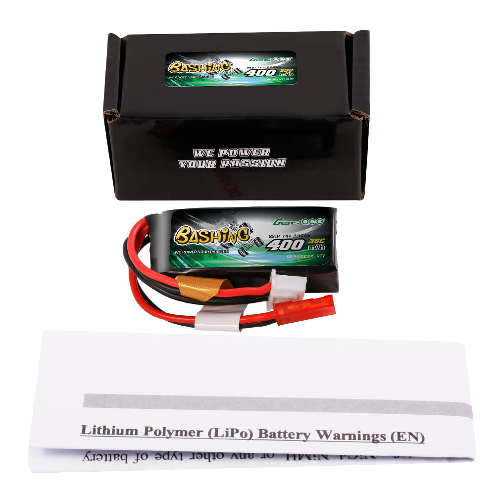 Gens ace 400mAh 7.4V 2S1P 35C Lipo Battery Pack with JST-RCY Plug-Bashing Series