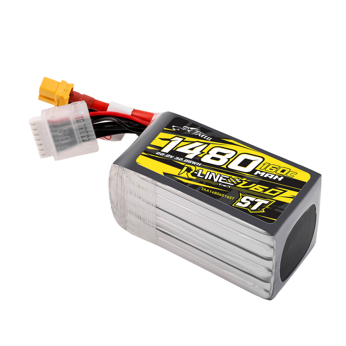 Tattu 1480mAh 6S 160C 22.2V ST Lipo Battery | XT60 Plug | R-Line 6.0