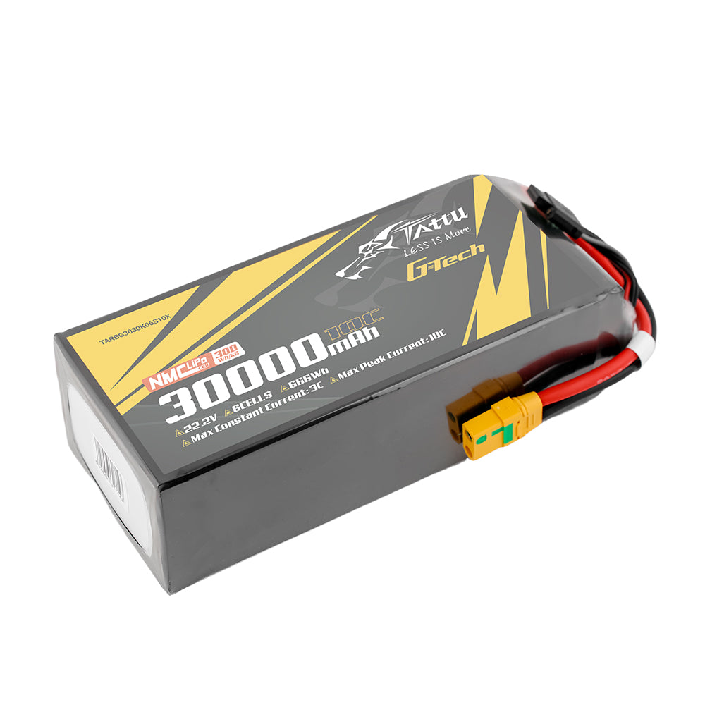 Tattu Semi-solid State 300Wh/kg 30000mAh 10C 22.2V 6S1P G-Tech Lipo Battery Pack with XT90S-F