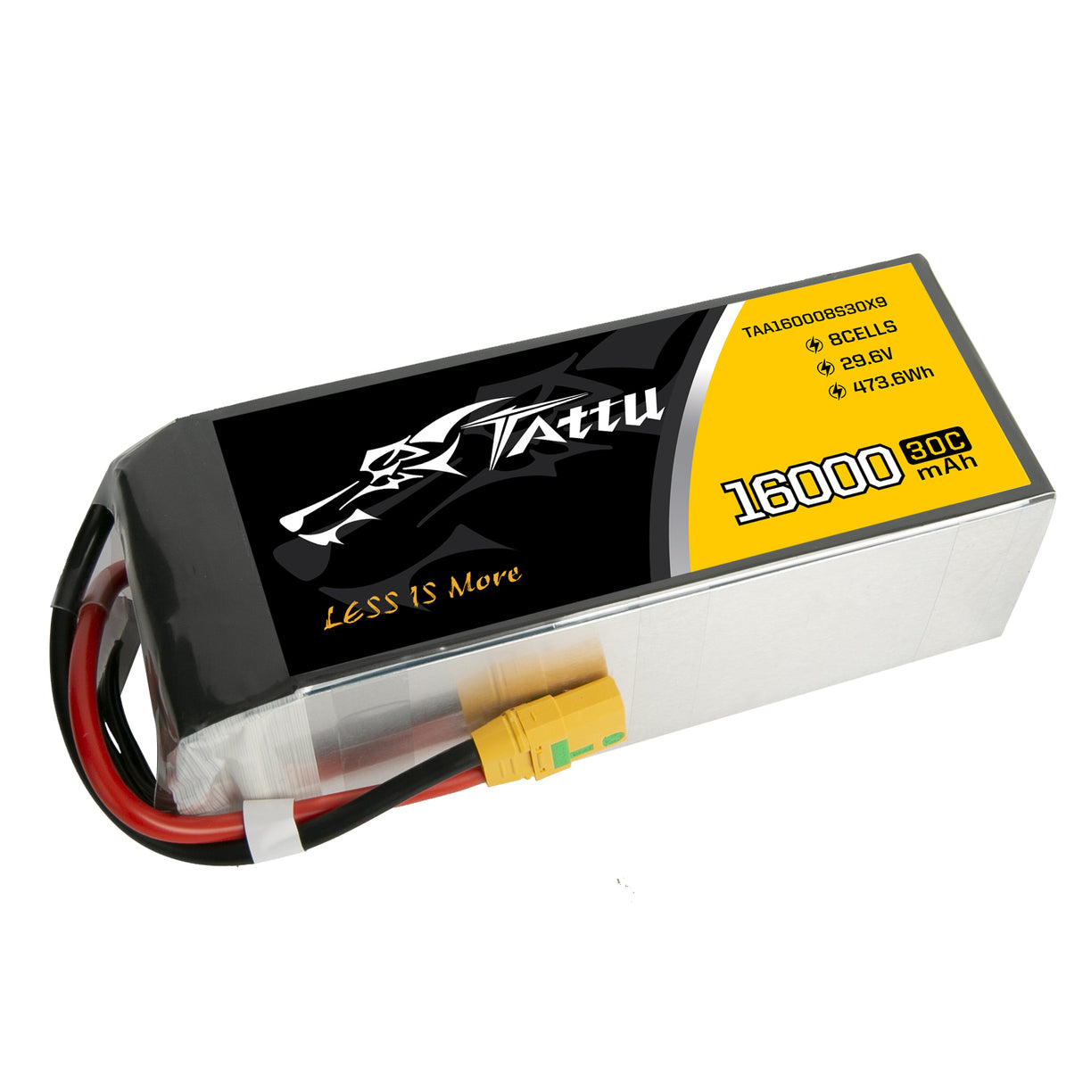 Tattu 16000mAh 29.6V 8S1P 30C 473.6Wh LiPo Battery with XT90-S