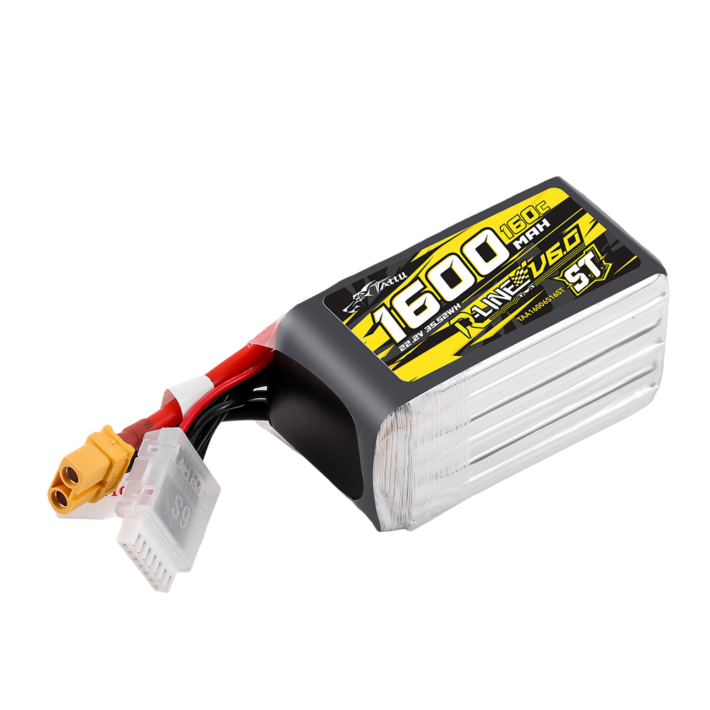 Tattu 1600mAh 6S 160C 22.2V ST Lipo Battery | XT60 Plug | R-Line 6.0