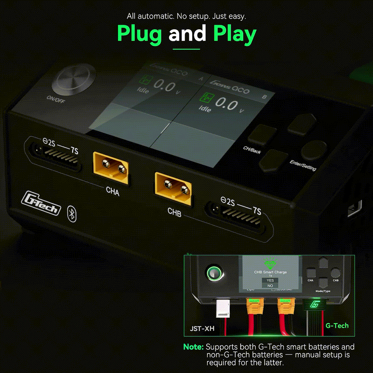 Gens ace iMars D1000 Plus Smart Charger | Dual Channel | AC 1000W | UK version