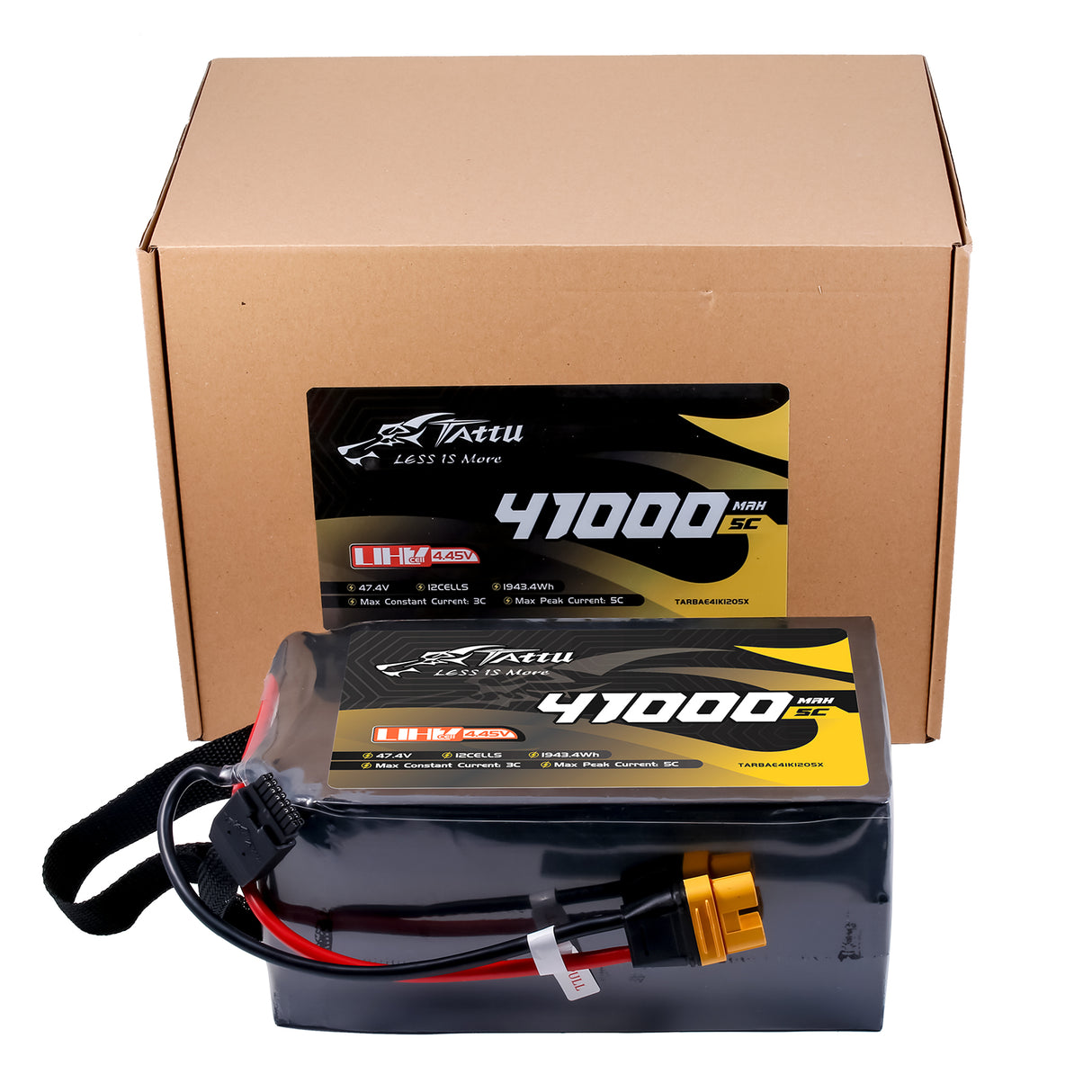Tattu Ultra High Voltage 41000mAh 5C 47.4V 12S1P Lipo Battery with AS150U-F Plug