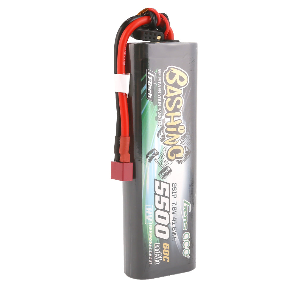 Gens ace G-Tech 5500mAh 7.6V  2S1P 60C HV car Lipo Battery Pack Hardcase 20# with T Plug