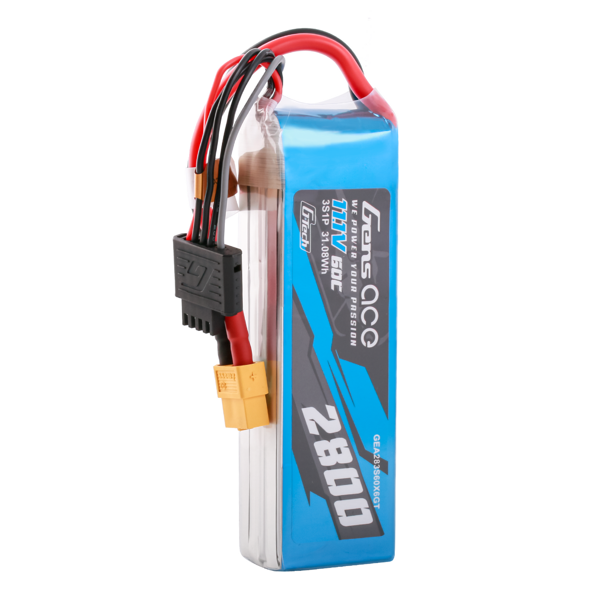 Gens ace G-Tech 2800mAh 11.1V 60C 3S1P LiPo Battery Pack with XT60 Plug