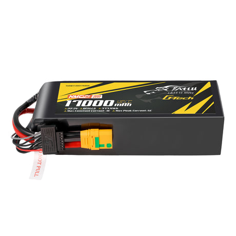 Tattu Semi-solid State 300Wh/kg 17000mAh 5C 22.2V 6S1P G-Tech Lipo Battery Pack with XT90S-F Plug