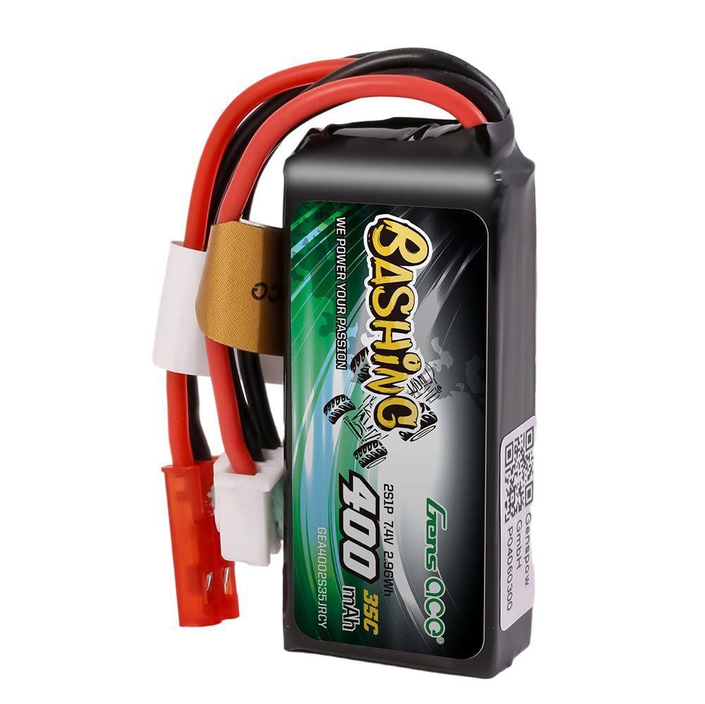Gens ace 400mAh 7.4V 2S1P 35C Lipo Battery Pack with JST-RCY Plug-Bashing Series