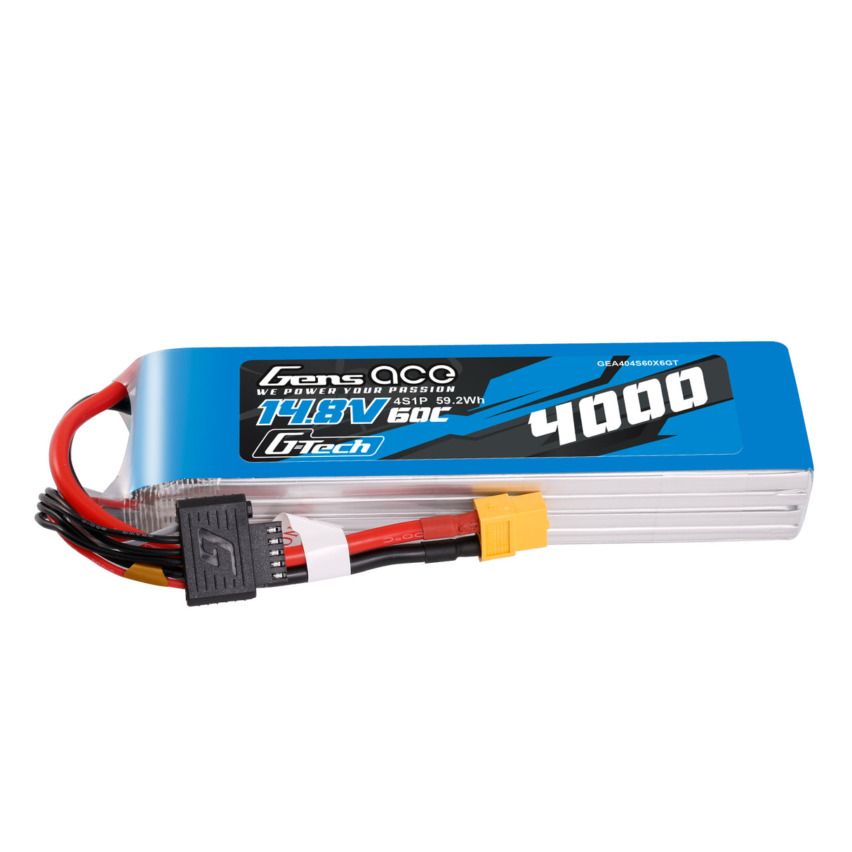 Gens Ace G-Tech 4000mAh 14.8V 60C 4S1P XT60 LIPO Battery Pack