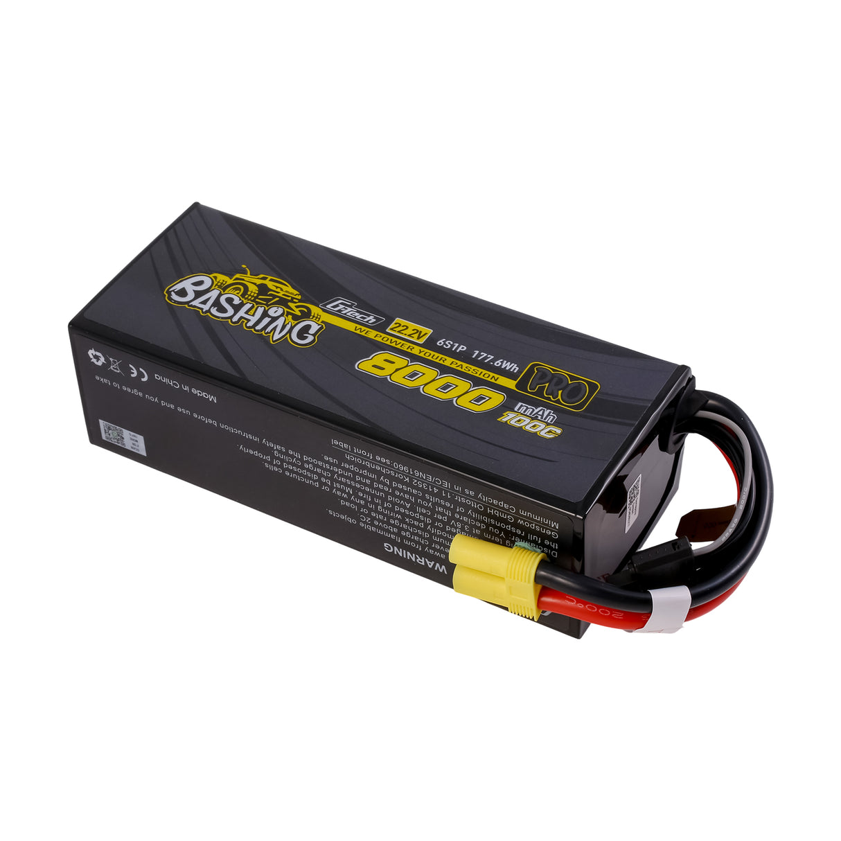 Gens ace G-Tech 8000mAh 22.2V 100C 6S1P Lipo Battery Pack with EC5-Bashing Series