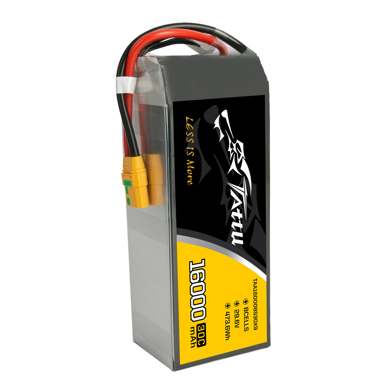 Tattu 16000mAh 29.6V 8S1P 30C 473.6Wh LiPo Battery with XT90-S