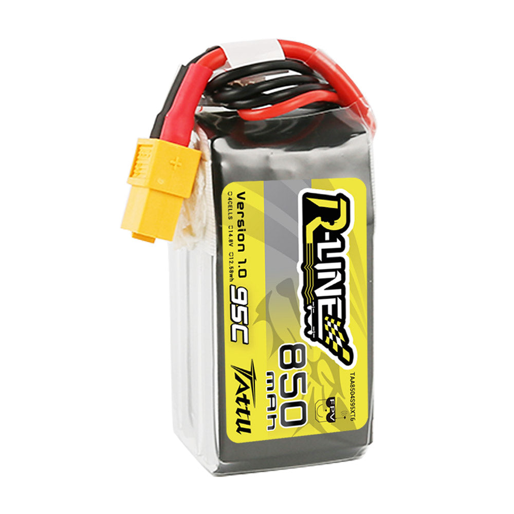 Tattu R-Line 850 mAh 4S1P 95C 14,8 V Lipo-Akkupack mit XT60-Stecker