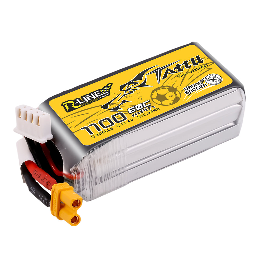 Tattu 1100mAh 11.4V 60C 3S1P Lipo Battery Pack with XT30 Plug