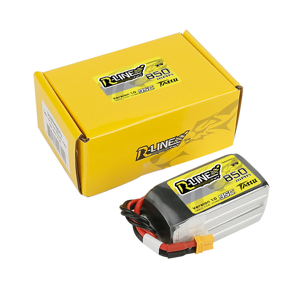 Tattu R-Line 850 mAh 14,8 V 4S1P 95C Lipo-Akkupack mit XT30-Stecker