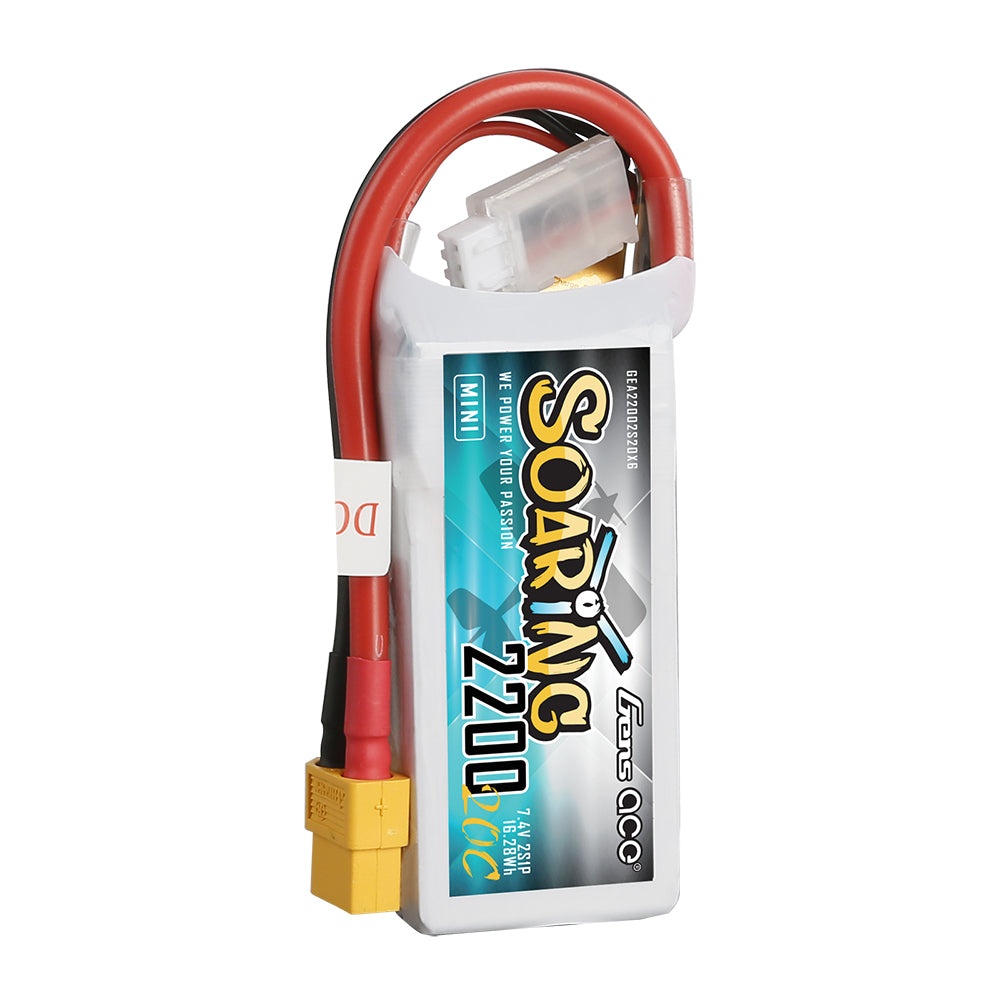 Gens ace Soaring 2200mAh 2S 20C 7.4V LiPo Battery with XT60 Plug