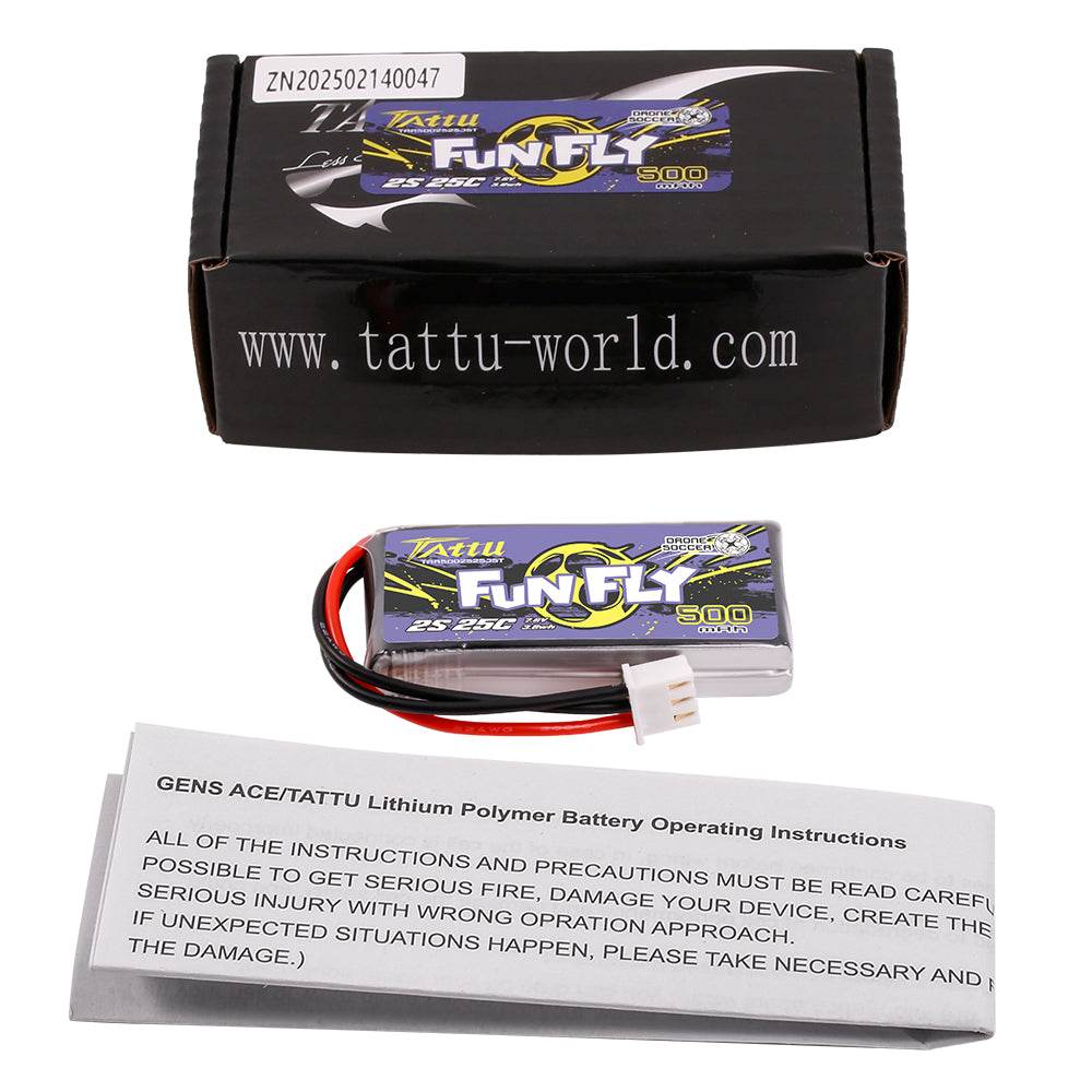 Tattu Funfly 500mAh 2S1P 7.4V 25C with JST Plug