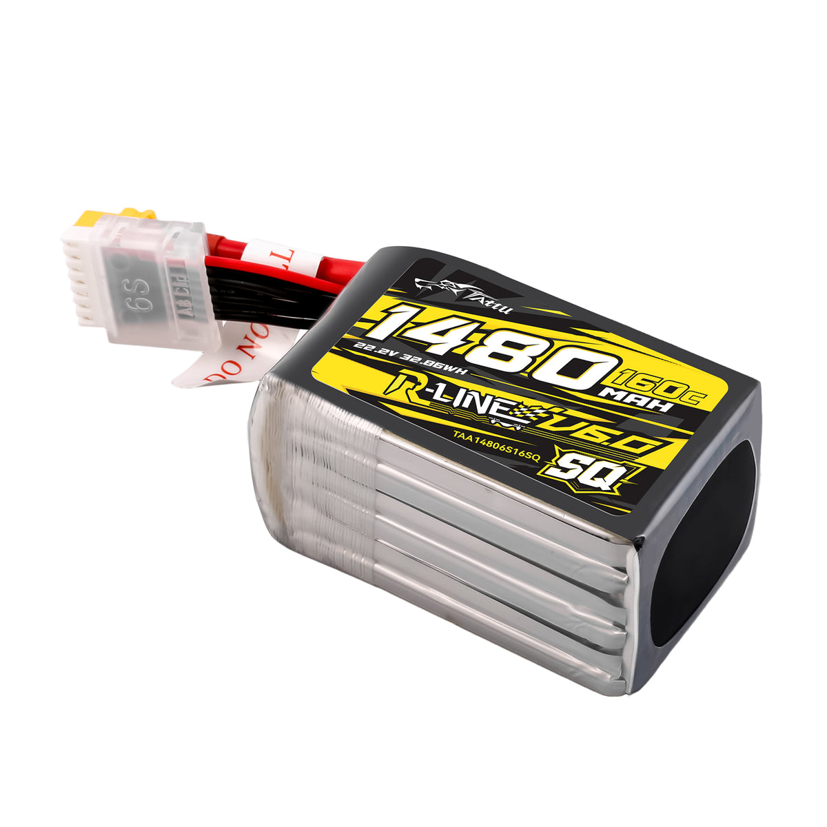Tattu 1480mAh 6S 160C 22.2V SQ Lipo Battery | XT60 Plug | R-Line 6.0