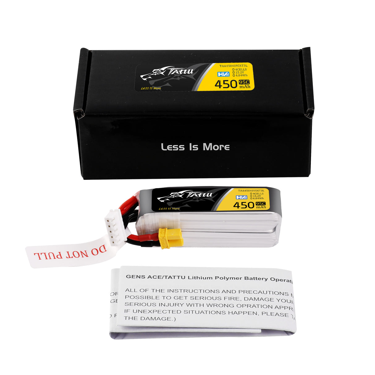 Tattu 450mAh 4S 95C 15.2V HV Lipo Battery with XT30 Plug