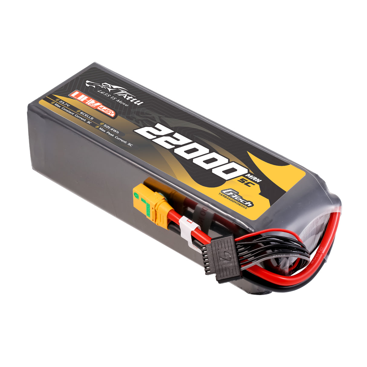 Tattu Ultra High Voltage 22000mAh 5C 23.7V 6S1P G-Tech Lipo Battery with XT90S-F Plug