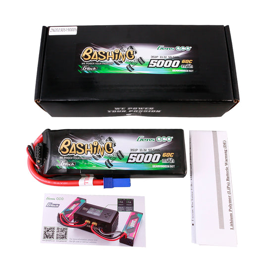 Gens ace G-Tech 5000mAh 11.1V 3S 60C Lipo Akku Pack mit EC5 Stecker – Bashing Serie