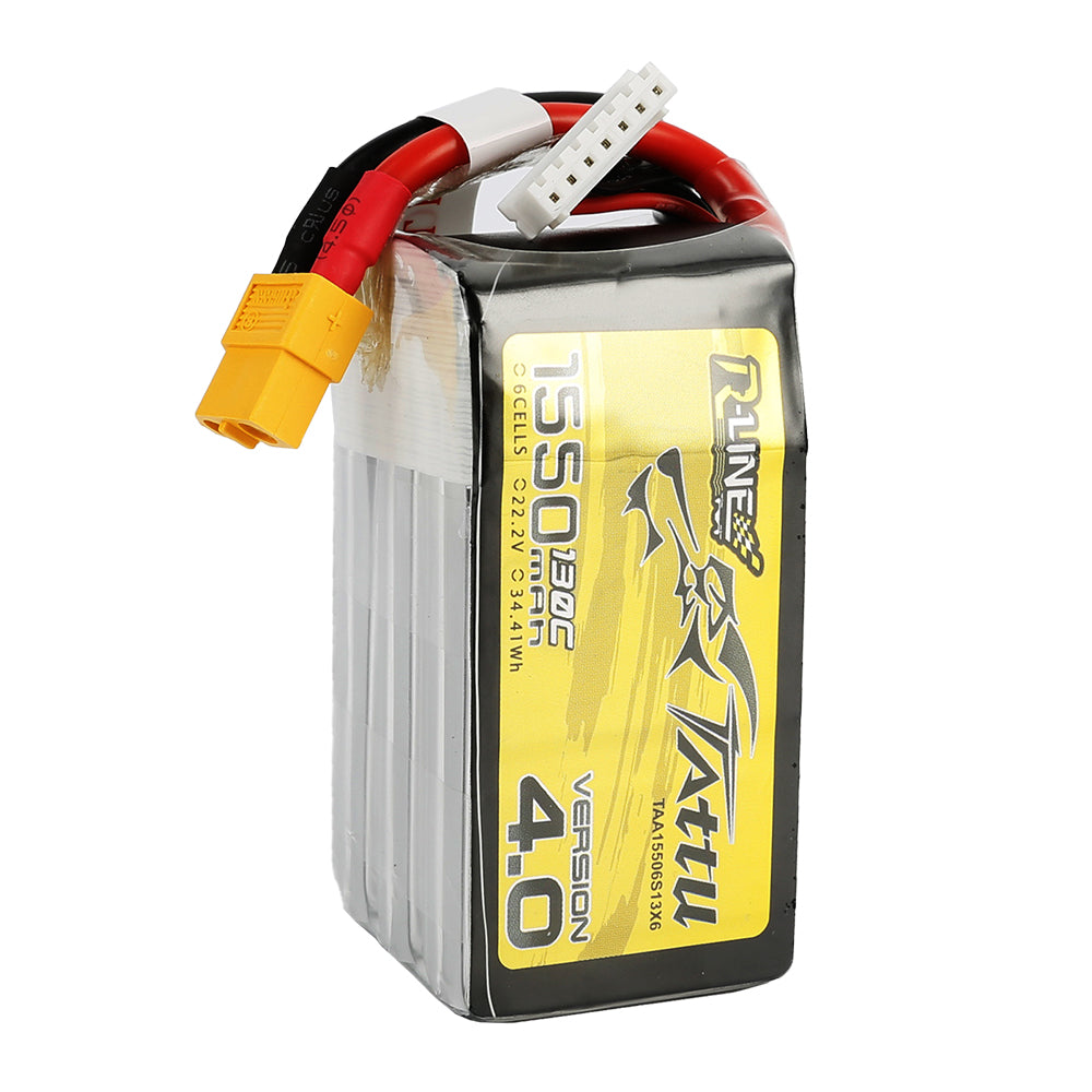 Tattu R-Line Version 4.0 1550 mAh 22,2 V 130C 6S1P Lipo-Akkupack mit XT60-Stecker
