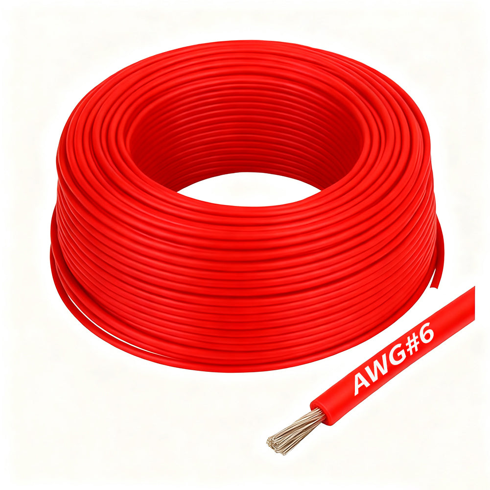 GEA-AWG06R AWG#6 Silicone Wire - Red x 1M Each