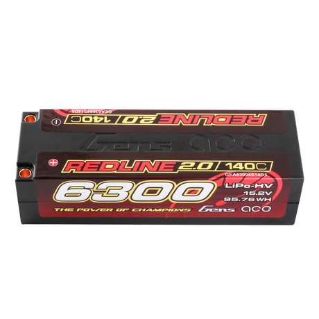 Gens ace Redline 2.0 Series 6300mAh 15.2V 140C 4S1P HardCase HV Lipo Battery Pack with Hardcase 59#