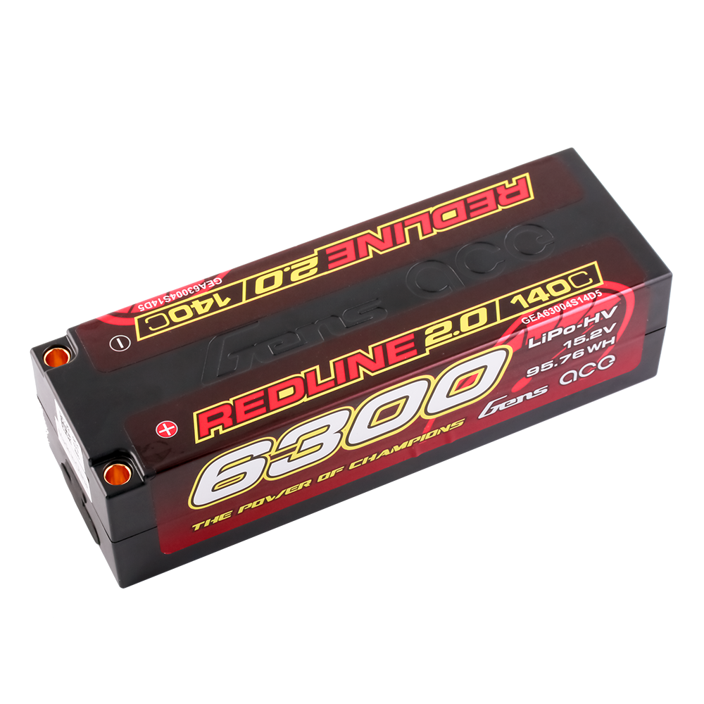 Gens ace Redline 2.0 Series 6300mAh 15.2V 140C 4S1P HardCase HV Lipo Battery Pack with Hardcase 59# for titc