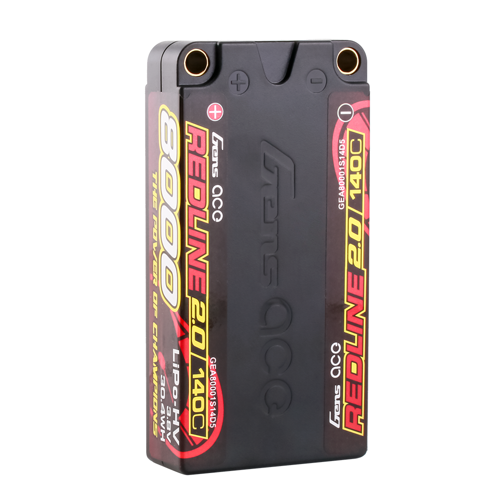 Gens ace Redline 2.0 Series 8000mAh 3.8V 140C 1S2P HardCase HV Lipo Battery Pack with Hardcase 65# for roar