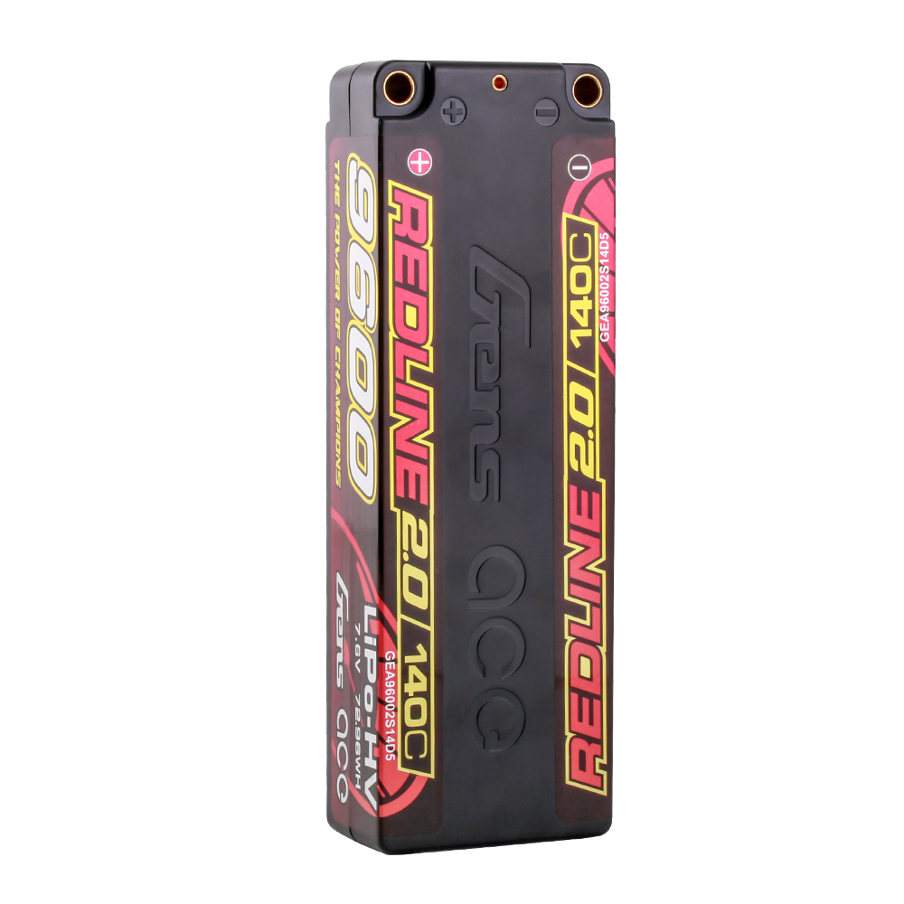Gens ace Redline 2.0 Series 9600mAh 7.6V 140C 2S1P HardCase HV Lipo Battery Pack with Hardcase 58# for titc