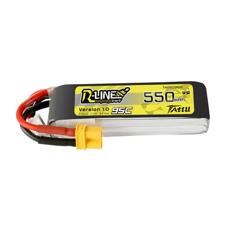 Tattu R-Line 550mAh 2S 7.4V 95C Lipo Battery with XT30