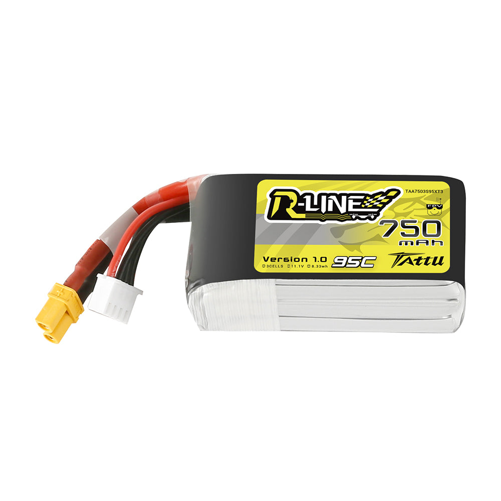Tattu R-Line 750mAh 3S 11.1V 95C Lipo Battery with XT30 Plug