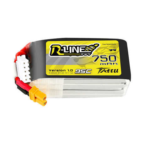 Tattu R-Line 750mAh 4S 14.8V 95C Lipo Battery with XT30