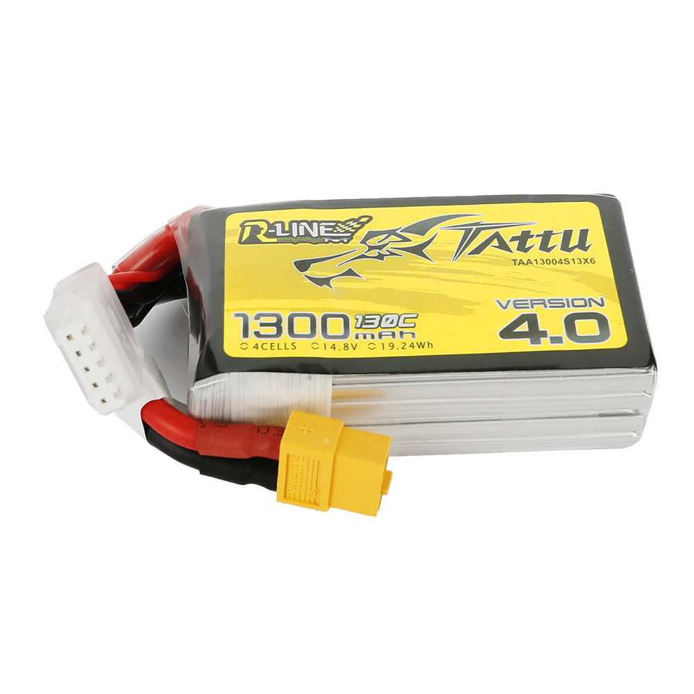 Tattu R-Line Version 4.0 1300mAh 4S 14.8V 130C Lipo Battery Pack with XT60 Plug