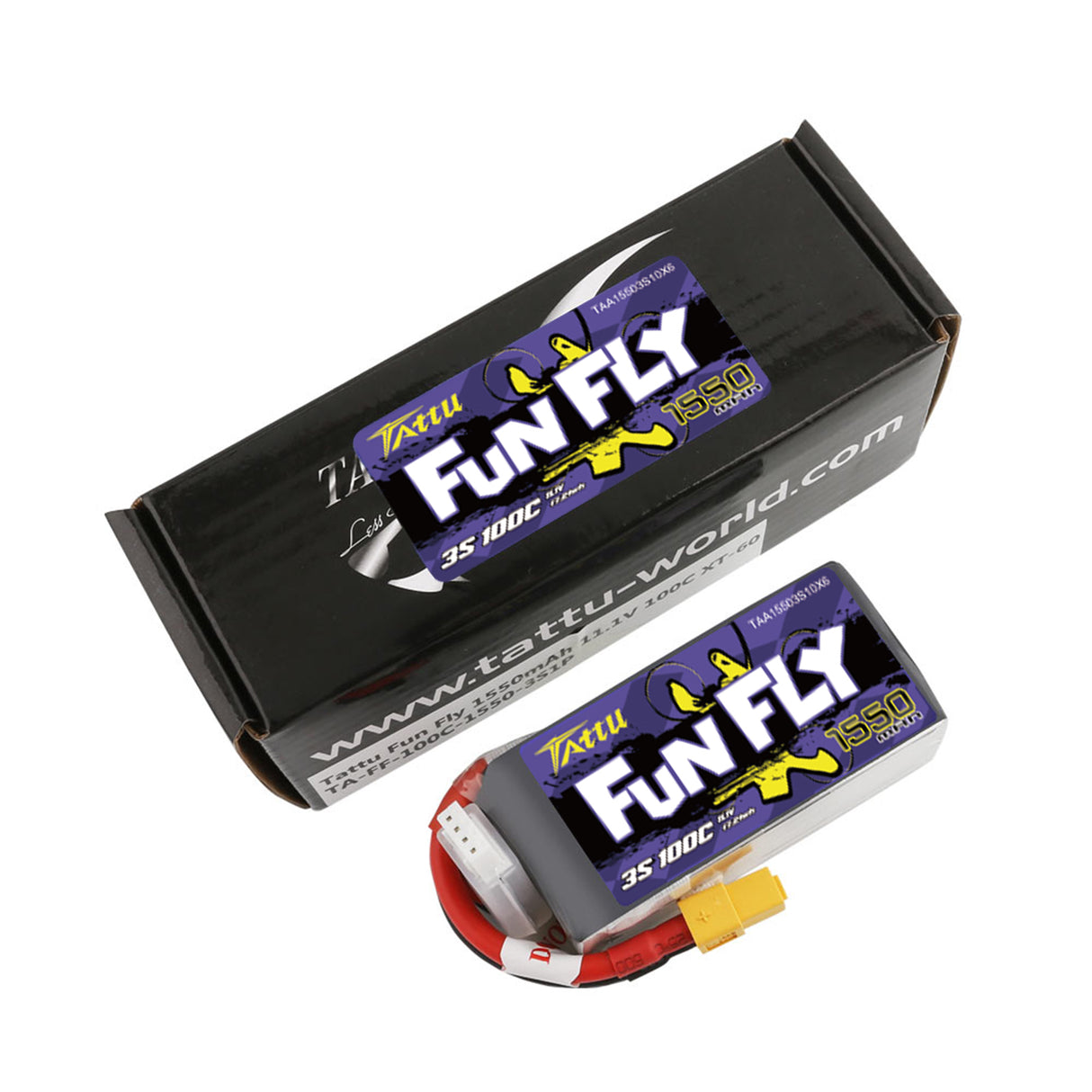 Tattu Funfly Serie 1550 mAh 11,1 V 100C 3S1P Lipo-Akkupack mit XT60-Stecker