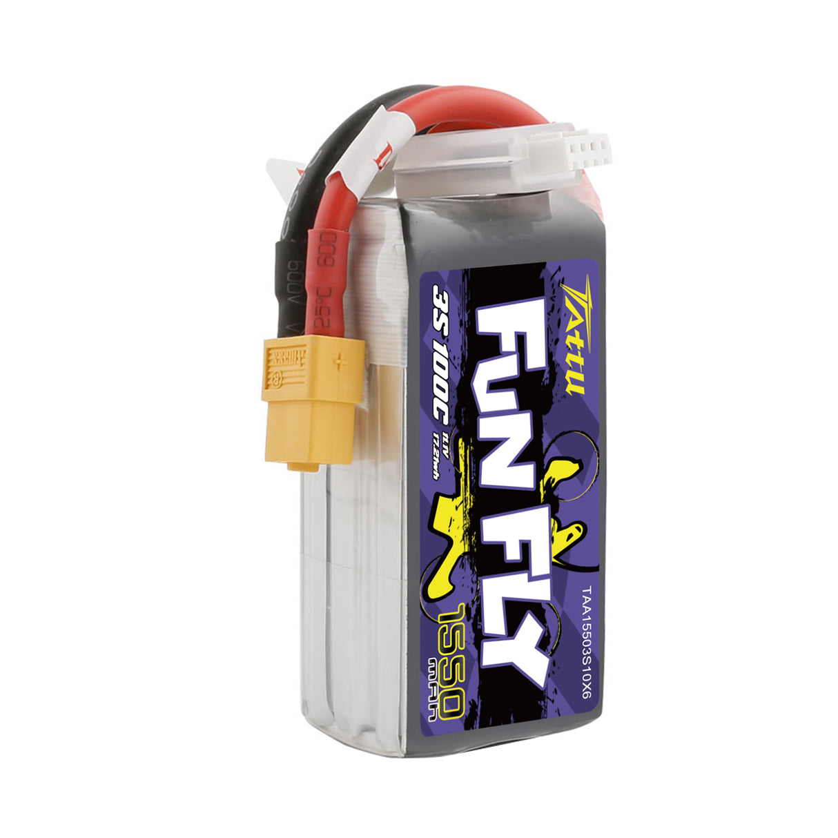 Tattu Funfly Serie 1550 mAh 11,1 V 100C 3S1P Lipo-Akkupack mit XT60-Stecker