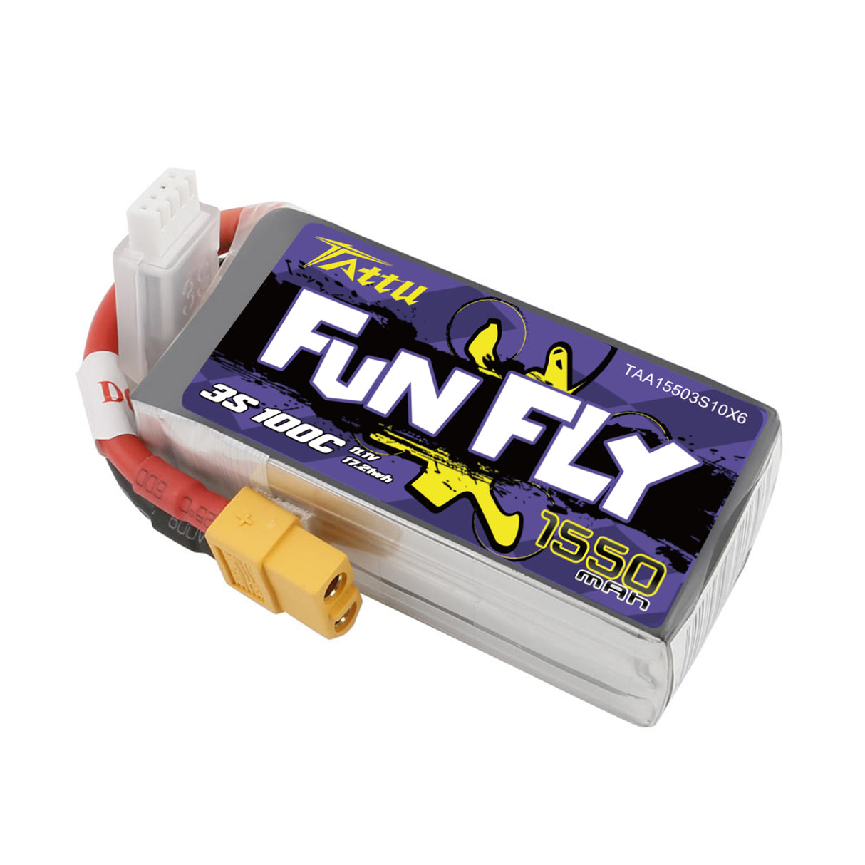 Tattu Funfly Serie 1550 mAh 11,1 V 100C 3S1P Lipo-Akkupack mit XT60-Stecker