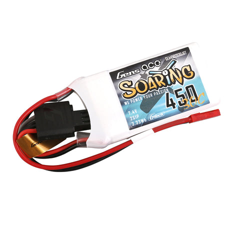 Gens ace G-Tech Soaring 450 mAh 7,4 V 30C 2S1P Lipo-Akkupack mit JST-SYP-Stecker