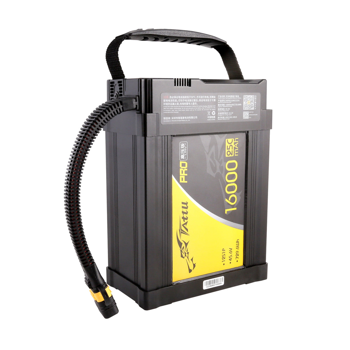 Tattu Pro 16000 mAh 45,6 V 25C 12S1P Hochspannungs-Lipo-Akkupack mit AS150U-F-Stecker