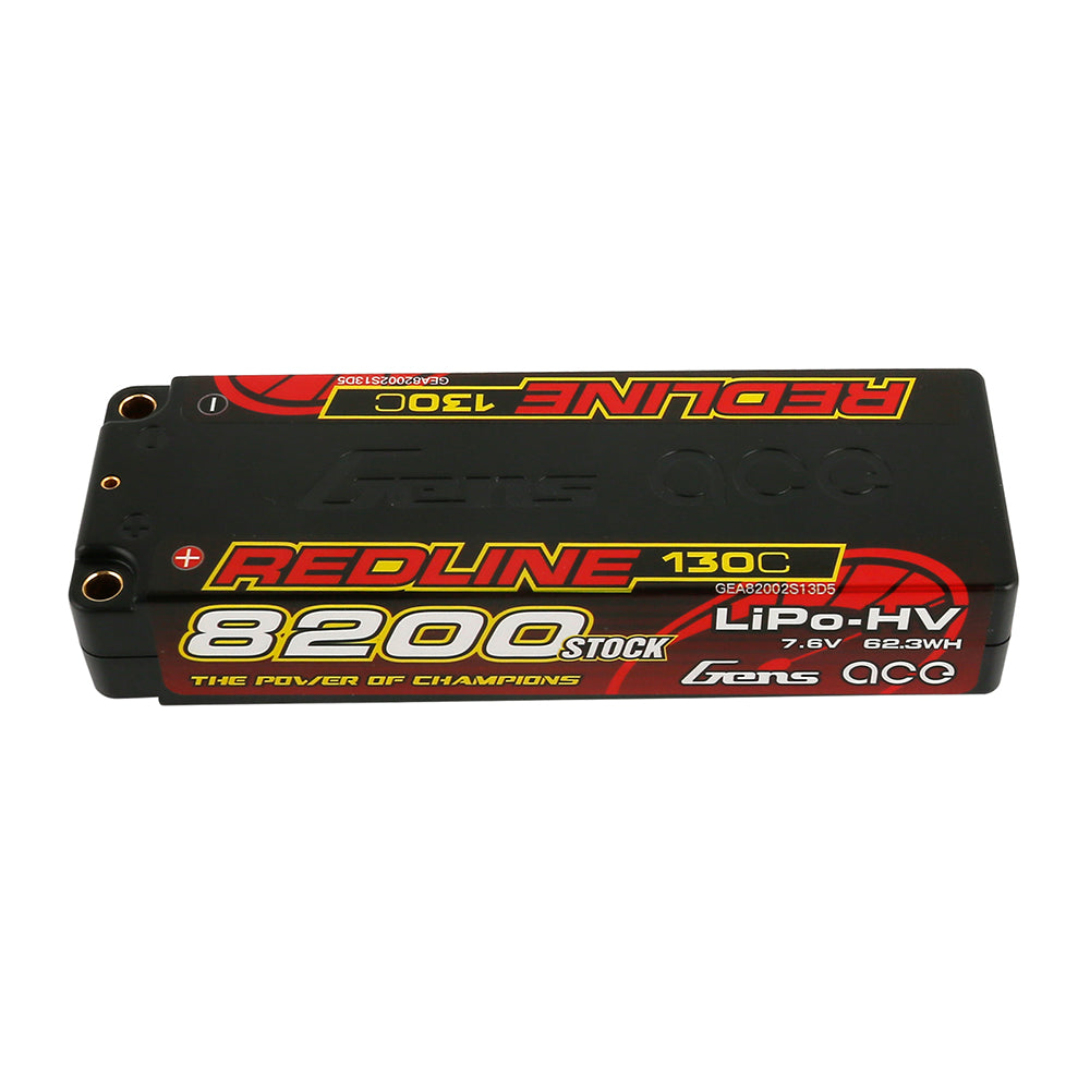 Gens ace Redline Serie 8200 mAh 7,6 V 130C 2S1P HardCase 58# HV Lipo-Akku