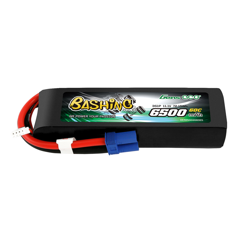 Gens ace 6500mAh 11,1V 60C 3S1P Lipo-Akkupack mit EC5-Bashing-Serie