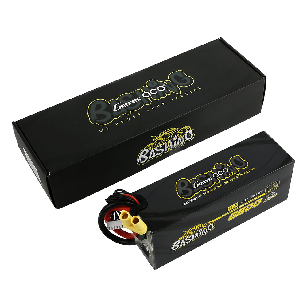 Gens ace 6800mAh 22.2V 120C 6S Lipo Battery Pack with EC5-Bashing Series